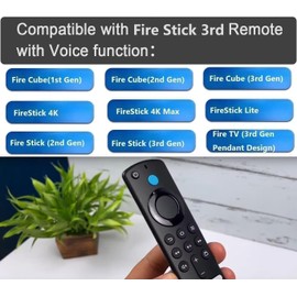 Remote Replacement Control for Stick 2nd Gen, 3rd Gen, Lite, 4K,4K MAX, Cube 1st Gen, 2nd Gen, 3nd Gen, 3rd Gen PendantDesign Voice Replacement Control 2025 3.1.144 Version