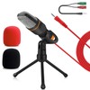 Micrófono para PC con Soporte Micrófono Condensador Semiprofesional con Tripié,