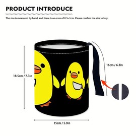 PZWTJM 1pc Printed Car Trash Can, Kitchen & Camping Use, Waterproof Collapsible Trash Container (Pullet)
