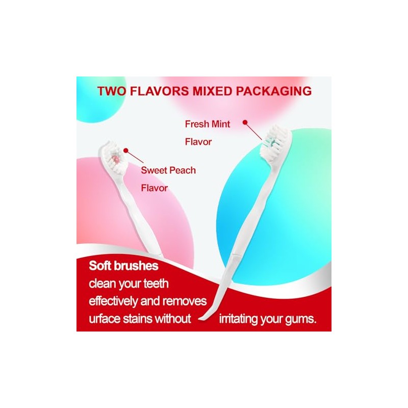 Mini Disposable Toothbrushes with Toothpaste and Toothpick, Tongue Cleaners, Reduce