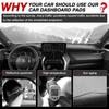 Autorder Dashboard Cover Mat for 2021 2022 2023 2024 Toyota