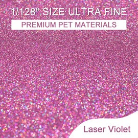 Ceya 3.5oz/ 100g Holographic Ultra Fine Glitter Powder Laser Violet Glitter 1/128”0.008”0.2mm for Slime Epoxy Resin Craft Tumbler Jewelry Nail Art Festival Makeup Scrapbook Painting Wedding Cards
