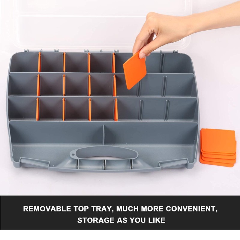 Makitoyo Hardware Storage Box Tools Organizer Container with Handle and