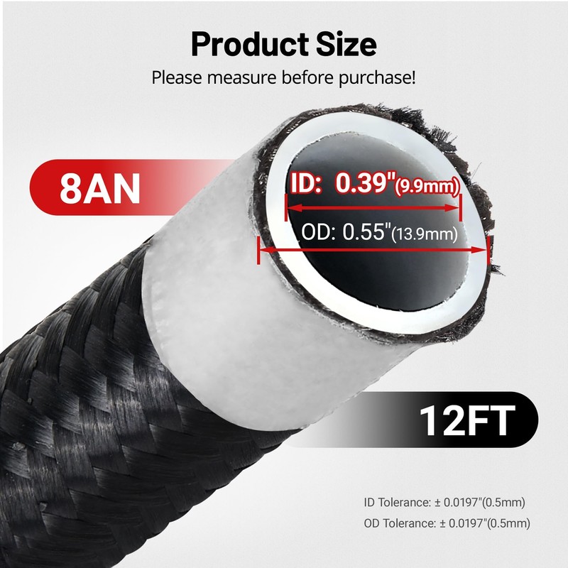 EVIL ENERGY 8AN PTFE Fuel Line Kit, E85 Nylon Braided