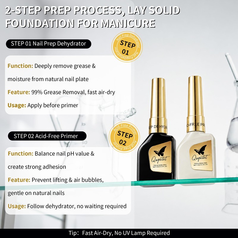 Nail Primer & Dehydrator Set, Preparation for Gel & Acrylic