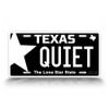 Texas Quiet Blackout License Plate Replica #QPTW Auto Tag Black