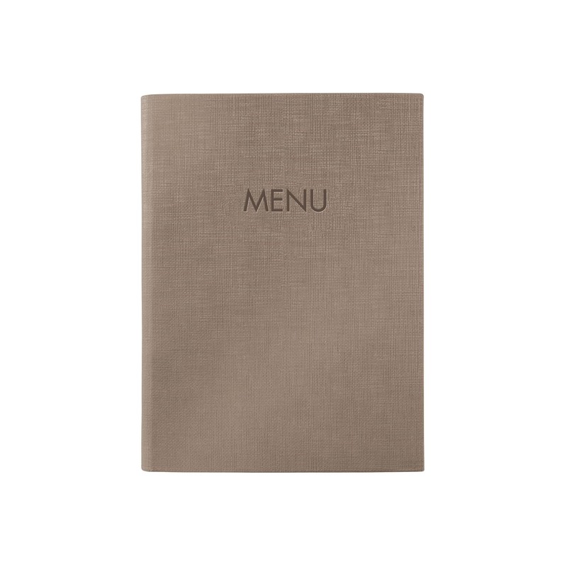 SIGEL Menu Folder A5 Rubber Binding Beige Linen Texture Durable