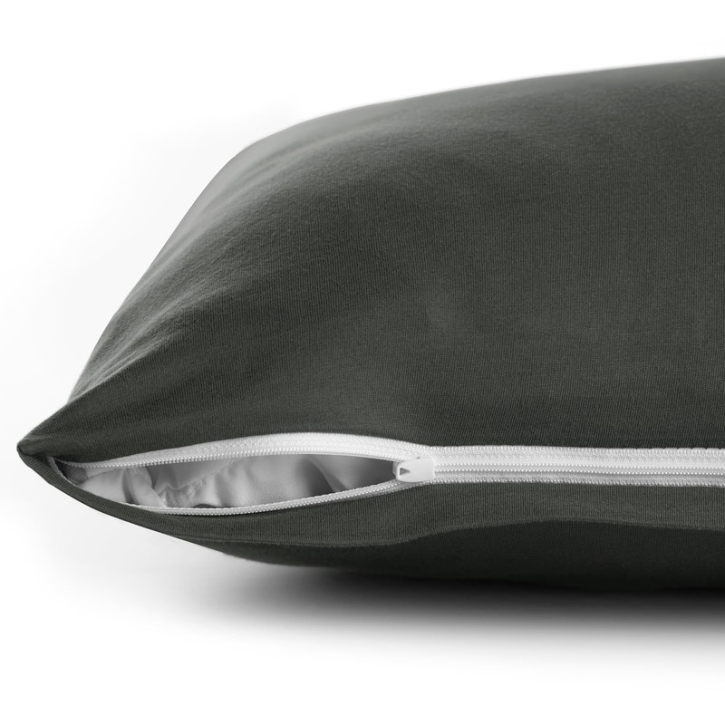 DecoKing 2 Pillowcases 40 x 120 cm Jersey Cotton Zip