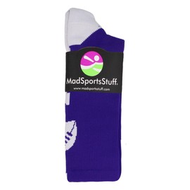 MadSportsStuff Football Logo Crew Socks (Purple/White, Small)