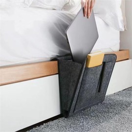 PmHaurient Bedside Caddy,Felt Bed Side Caddy Organizer With 5 Pockets For Remote,Bed Pockets Bedside Storage Can Hold Tablet Magazine Book Phone And Fruit,For Bed,Sofa,Desk (grey)