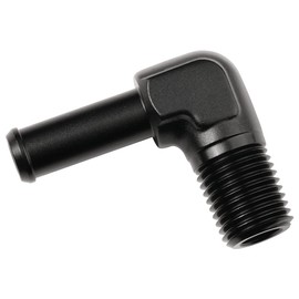 Podavelle 1/4 NPT Male to 3/8" Hose Barb Fitting Adapter 90 Degree Elbow Aluminum Black