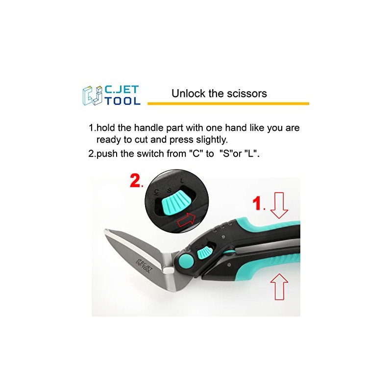 C.JET TOOL 10" Heavy Duty Carpet Cutter, Industrial Scissors, Multipurpose,