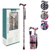 YOKABOZE Aluminum Adjustable Folding Cane with Floral Pattern – Twist-Lock