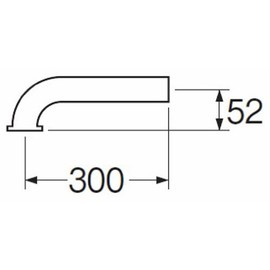 SANEI [P Pipe for Washrooms] Pipe Diameter 1.5 inches (38 mm), Length 11.8 inches (300 mm), H71-66-38X300