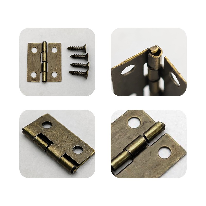 AUXBC 80Pcs 18x15mm Antique Bronze Mini Hinges for Wooden Box,