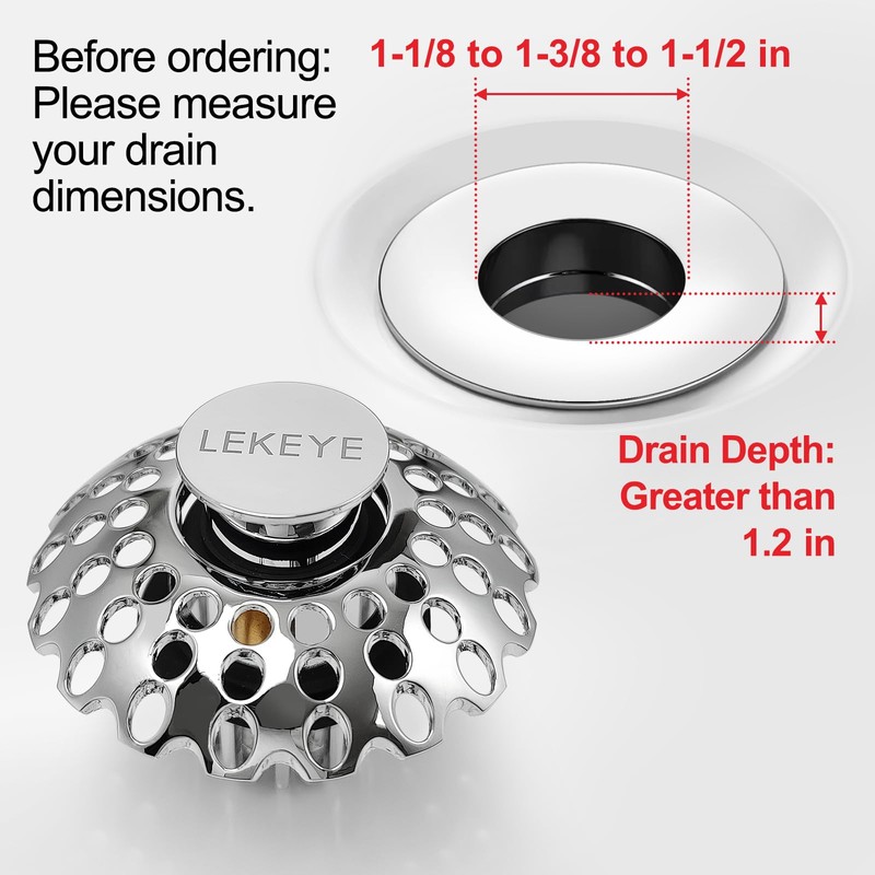 LEKEYE Bathroom Sink Stopper | Shower Drain Hair Catcher |