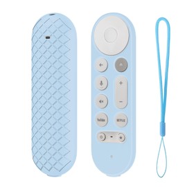 Remote Case Cover for Google TV Streamer 4K - Silicone Full Cover Controller Accessories with Anti-Slip, Anti-Scratch, Dustproof for 2024 Google TV Streaming Box (Blue)