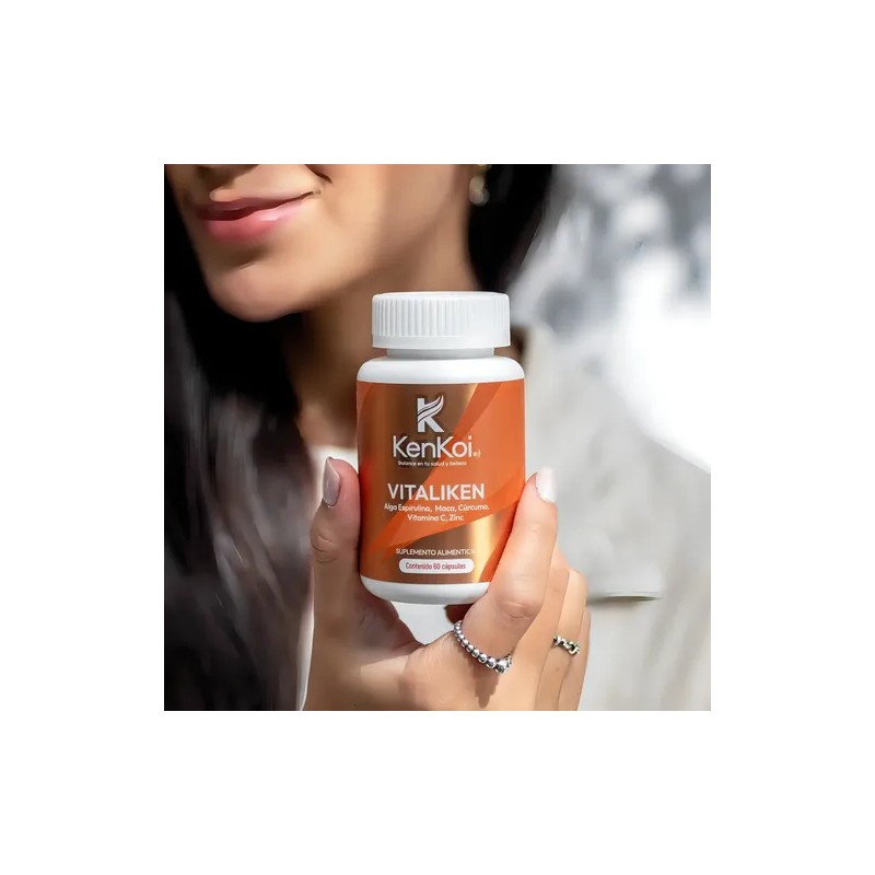 Alga Espirulina Maca Cúrcuma Vitaliken Kenkoi 1 Mes Sin Sabor