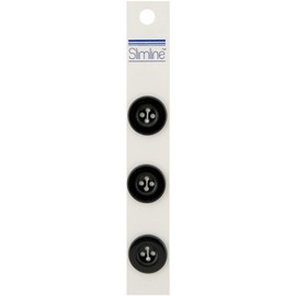 BERWICK OFFRAY Buttons Slimline 13/1, Black 4-Hole 13/16" 3/Pkg