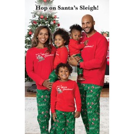 PajamaGram Men's Christmas Pajamas for Family, Red & Green, MD
