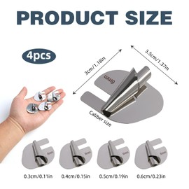 4pcs Sewing Machine Accessories Rolled Hem Presser Foot, Sewing Accessories with 4 Sizes (3 mm - 6 mm) Presser Foot for Rolled Hems, Stainless Steel Sewing Rolled Hem, Suitable for a Wide Range of
