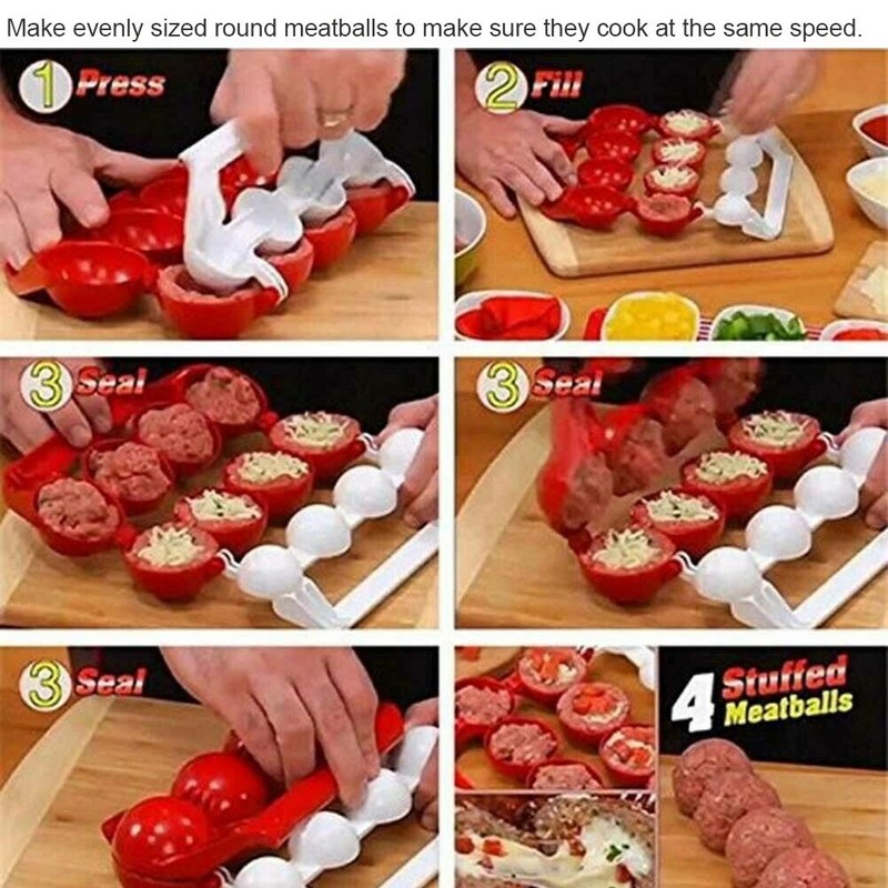 2 uds fabricante de albóndigas, bolas de carne rellenas bolas