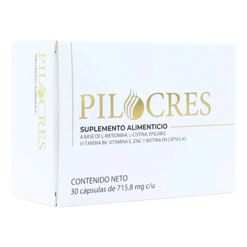 Pilocres Suplemento Alimenticio 30 Cápsulas Sin Sabor