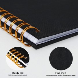 Jubilife Mini Scrapbook 17.5x17.5 CM Linen Photo Album Kraft White Pages Memory Book for Wedding, Baby, Family, Graduation, Travel & Vacation Memories