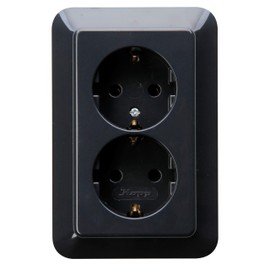 Kopp Rivo 945715089 Protective Contact Socket, 2-Way, without Increased Contact Protection, 16A, 250 V~, Anthracite