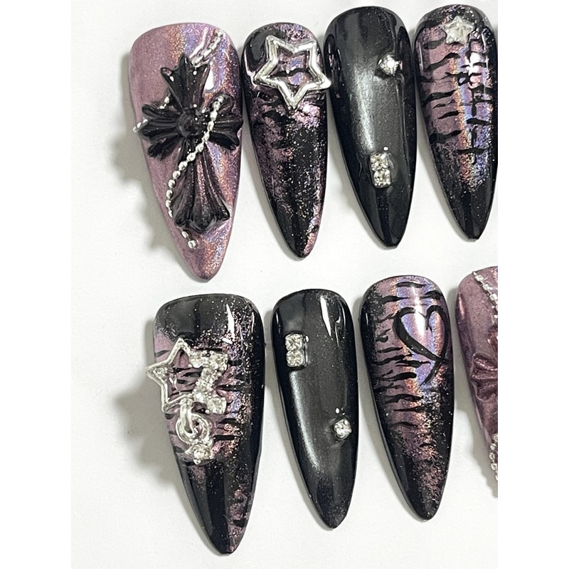 Happy Cross Handmade Nail Tips - Round (Length - Parts