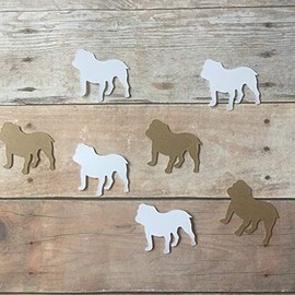 Bulldog Confetti, Animal Decorations, Dog Party Supplies, Pet Theme, Bulldog Cut Outs, Dog Party Supplies, Table Scatter, Dog Cut Out