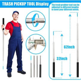Frebuta Trash Picker Upper Grabber Extra Long,62 Inch Trash Pickup Tool Heavy Duty St...