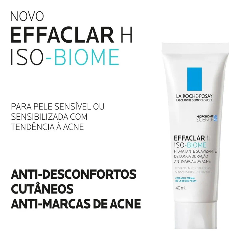 Crema Hidratante Roche Posay Effaclar Iso Biome 40ml Día Noche