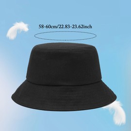FUIPVGI 2 Pieces Black Bucket Hat,Summer Fisherman Sunshade Caps Unisex,Reversible Bucket Sun Hats Foldable,Rain Hats Summer Hat for Women Men Shopping Golf Hiking Outdoor Holidays(Black)