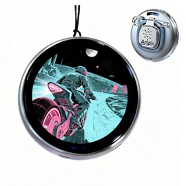 Chamii Wearable Electronic Badge, Smart Can Badge, 1.8 Inches, Approx. 1.8 Inches (46 mm), Fashion Item, Bluetooth Picture, Video, GIF Animation Display, DIY Custom, For Painful Bangs