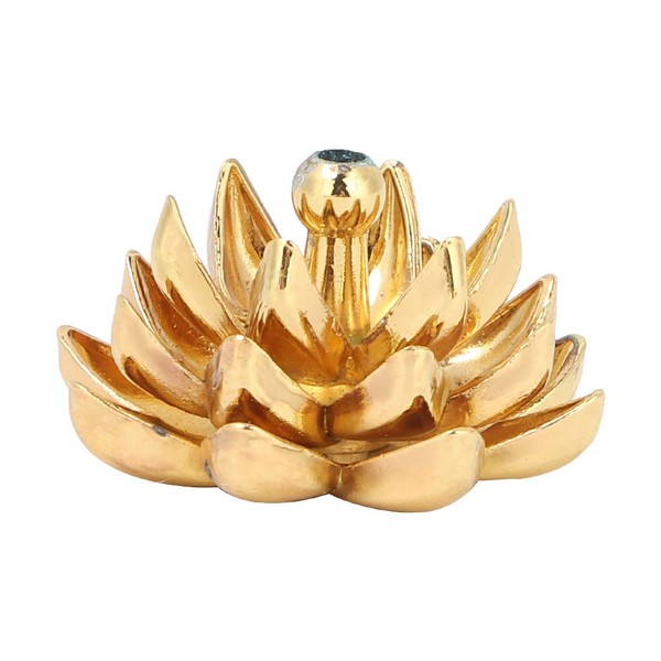Cyrank Lotus Incense Holder, Golden Alloy Incense Holder for Sticks,