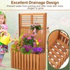 HAPPYGRILL Raised Garden Bed, Wooden Planter w/Trellis & Privacy Screen