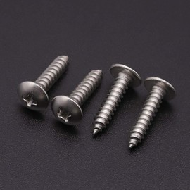 #10 x 5/8" (50 Pack) Phillips Truss Head Self Tapping Screws Wood Screws, Stainless Steel 304 (18-8), UNC Coarse Thread, Round Head Phillips Drive Sheet Metal Tek Screws