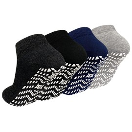 ZAKASA Non-slip Slipper Socks for Men: Men's Non-Slip Sports Ankle Socks Made of Cotton with Elastic Cuffs, Mixed colour - 4 pairs, 39 - 42
