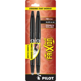 Pilot Frixion Ball, Bolígrafo, Tinta Borrable Negra, Usa Repuesto, Blíster 2 Piezas (31553)
