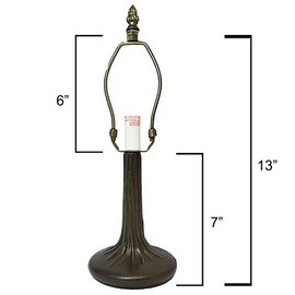 Rainbow Art Glass Small Tree Trunk Lamp Base - Antique Bronze Finish 13"