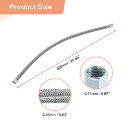 uxcell Air Compressor Exhaust Tube, 5/8" Thread Dia 31" Length Compressor Hose Stainless Steel Hose Air Tube Compressor Hardware Accessories Replacement Parts(Flared Mouth)