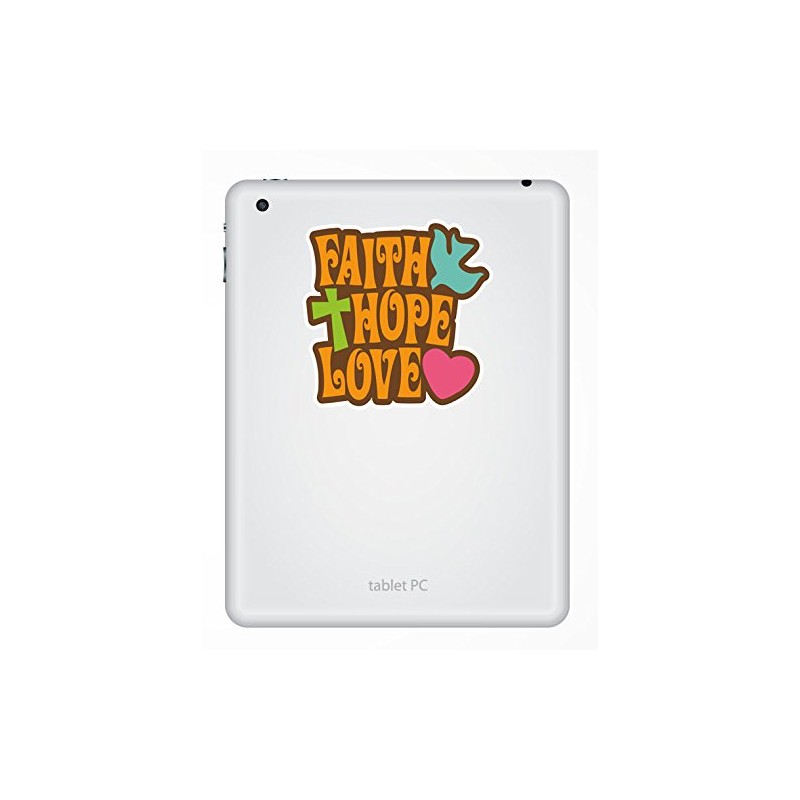 2 x 10cm Faith Hope Love Vinyl Sticker Religious Christian