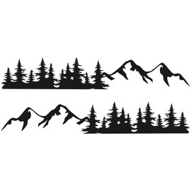 IDOMISMR Car Stickers and Decals Mountain Tree Forest Vinyl Graphic Kit DIY Car Side Body Stickers Decoration for Car Truck Camper RV Trailer,1Pair