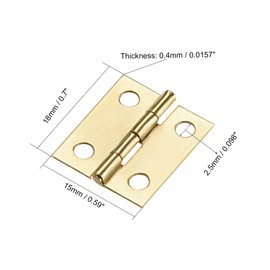 sourcing map 10 Pieces Jewellery Case Wooden Box Hinges Fittings Golden 0.7 Inches Small