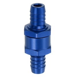 uxcell 2Pcs 12mm (1/2") Fuel Check Valve, Non-Return One Way Check Valve, Aluminum Alloy Control Accessories for Petrol, Diesel, Gas, Oil, Air, Water, Blue