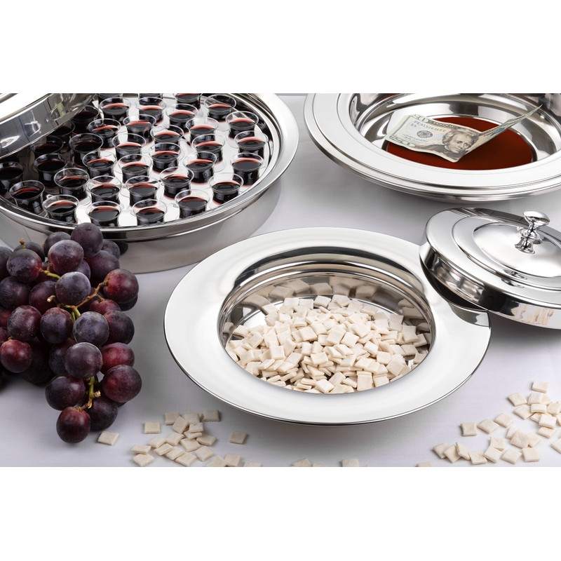 Steadfast Selections - (Offering Plate Red Premium Stainless Steel Offering