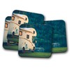 4 Set - Camper Van Coaster - Motorhome Camping Lake