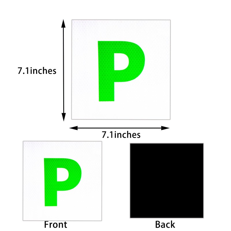 JinRui-T 3 Pack P Plates Magnetic Sticker,Reflective New Driver Sticker,
