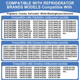 241872509 Freezer Door Gasket Compatible with Frigidaire Kenmore Electrolux Crosley Refrigerator Door Gasket Replace 241872509 240514609 240542109 240542121 5304439524 AP4315906 PS2331949